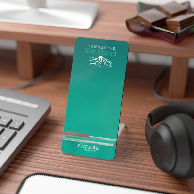 Turquoise Connected We Stand Roots Design - Mobile Display Stand for Smartphones - Image 3