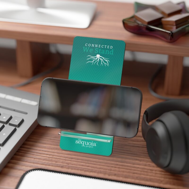 Turquoise Connected We Stand Roots Design - Mobile Display Stand for Smartphones - Image 4