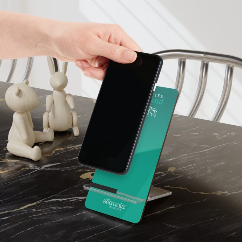 Turquoise Connected We Stand Roots Design - Mobile Display Stand for Smartphones - Image 5