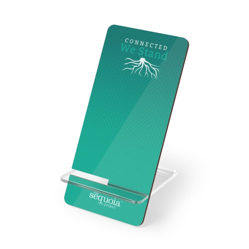 Turquoise Connected We Stand Roots Design - Mobile Display Stand for Smartphones