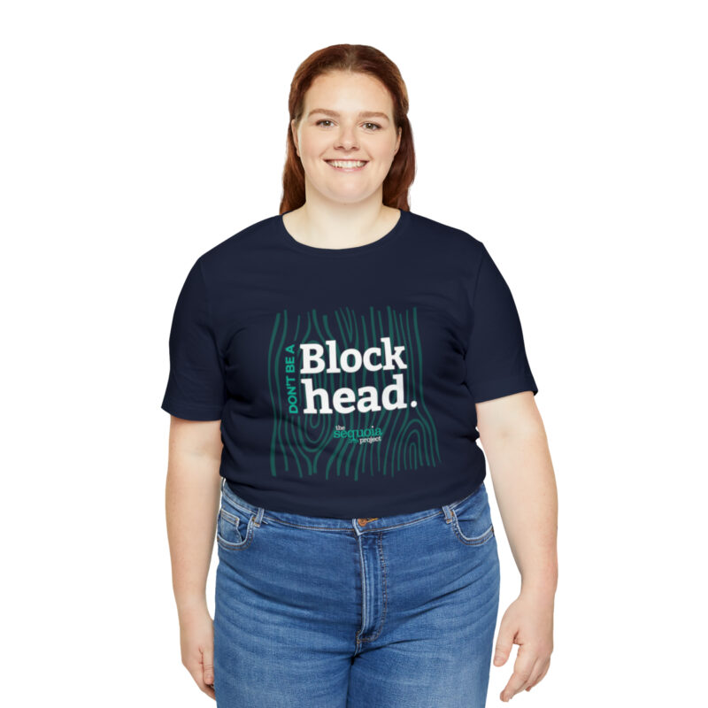 Don't Be A Blockhead - Unisex Jersey Short Sleeve Tee, Navy - Image 7