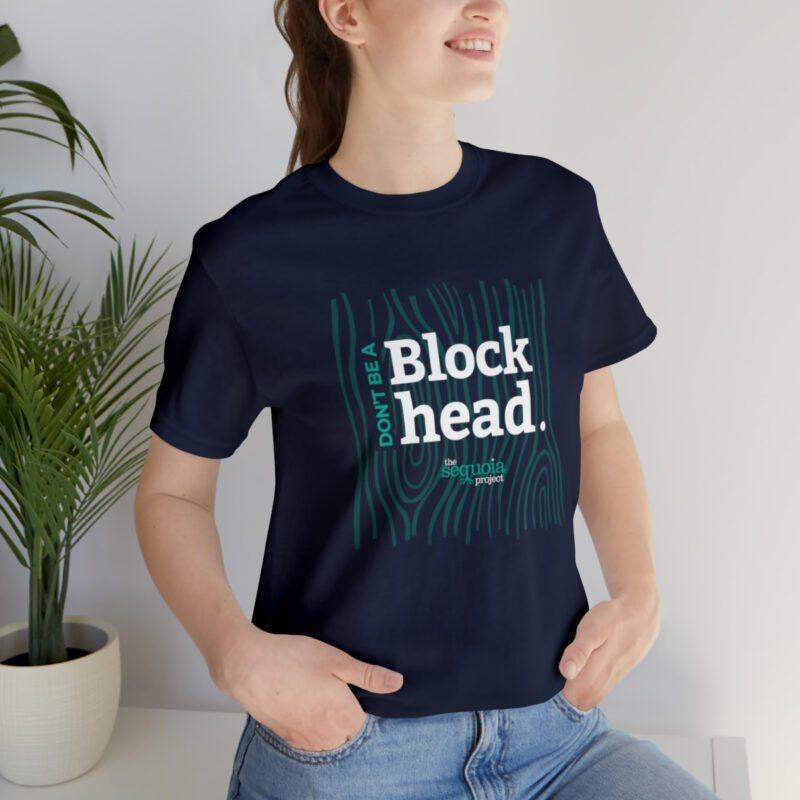 Don't Be A Blockhead - Unisex Jersey Short Sleeve Tee, Navy - Image 9