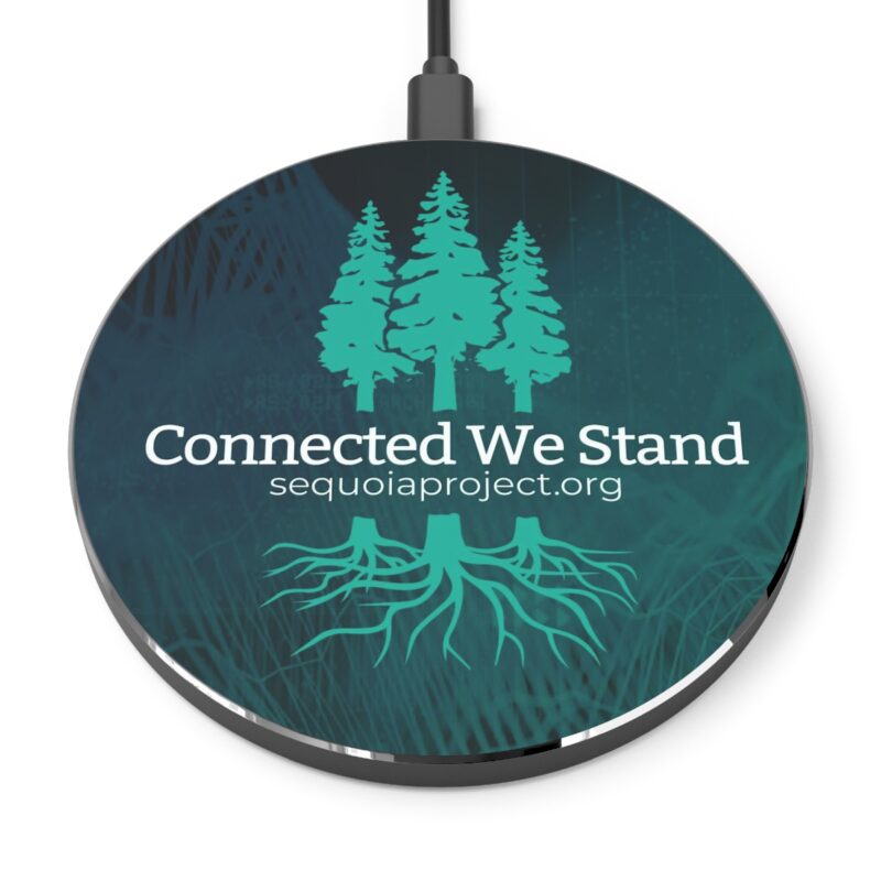 Connected We Stand Tree Design Dark Turquoise Design - Wireless Charger - Image 2