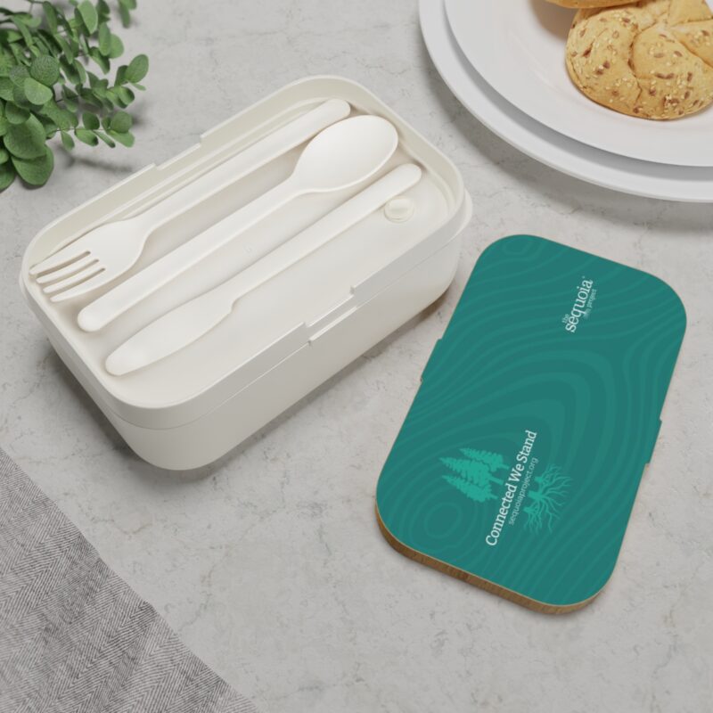 Connected We Stand Turquoise Wood Grain - Bento Lunch Box - Image 4