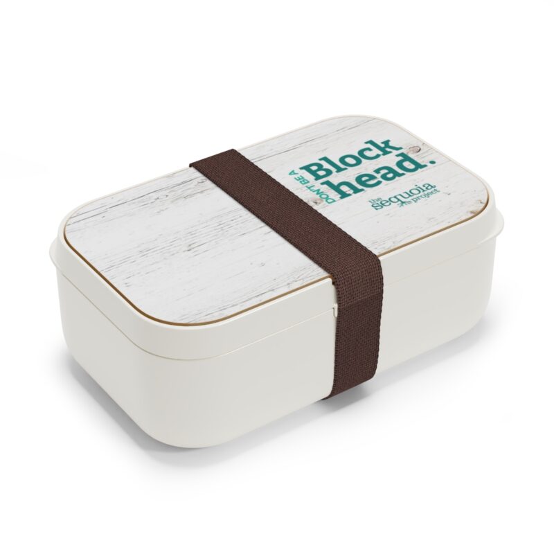 Don't Be A Blockhead White Lid - Bento Lunch Box