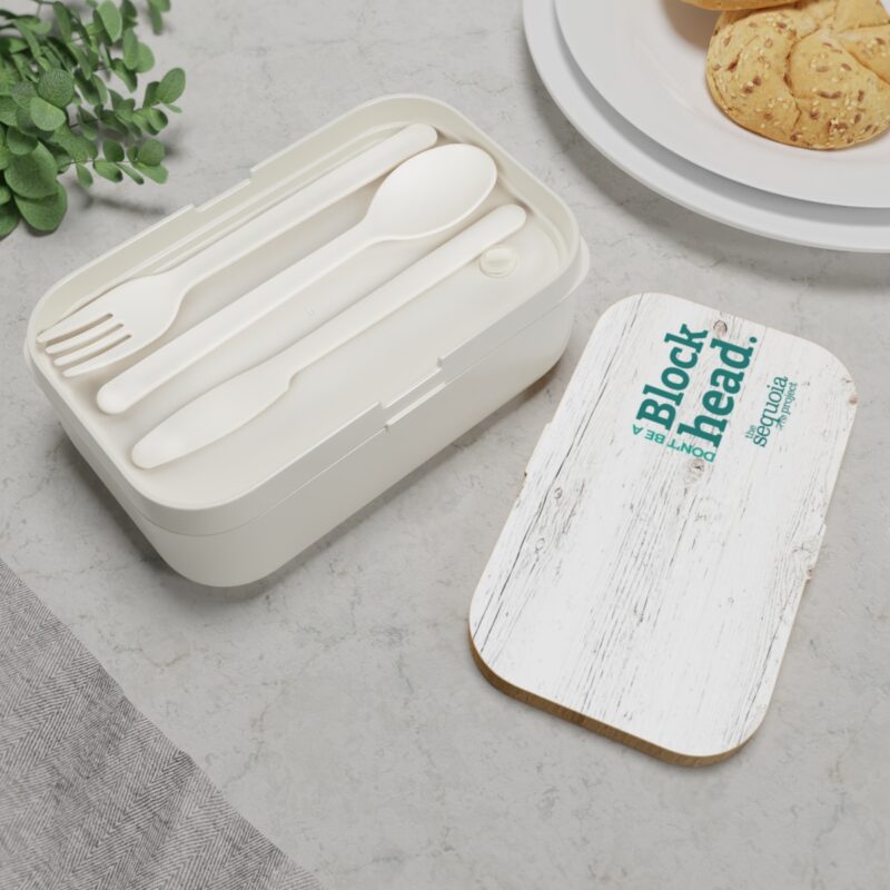 Don't Be A Blockhead White Lid - Bento Lunch Box - Image 4