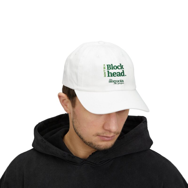 Don't Be a Blockhead - Classic Dad Cap (White) - Image 3