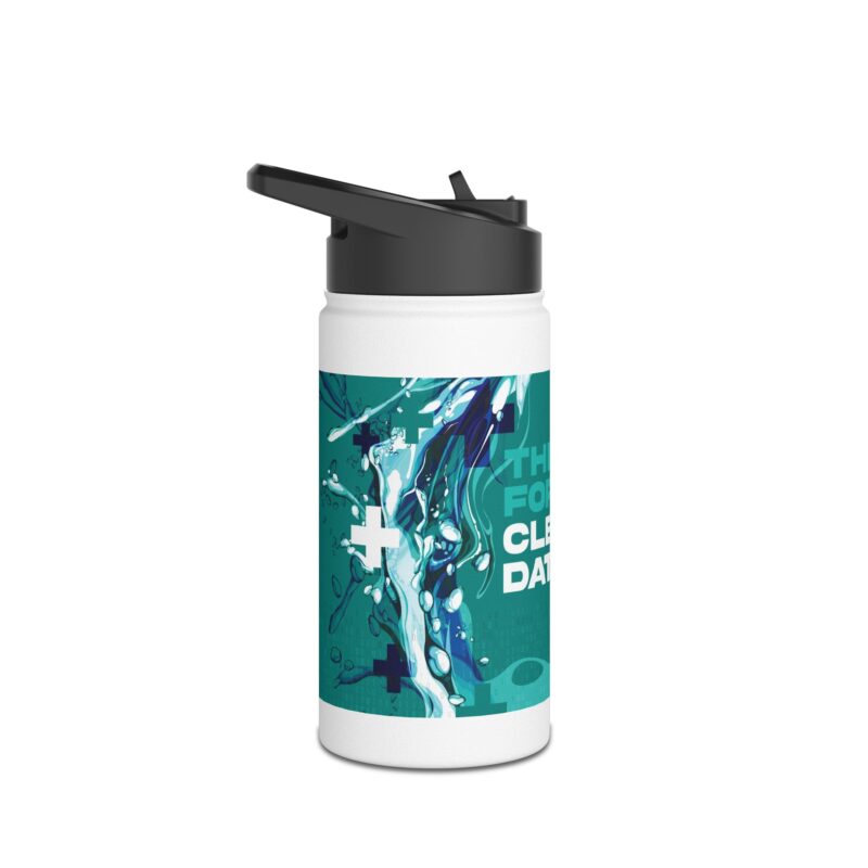Thirsty for Clean Data - Stainless Steel Water Bottle, 12oz - Image 3